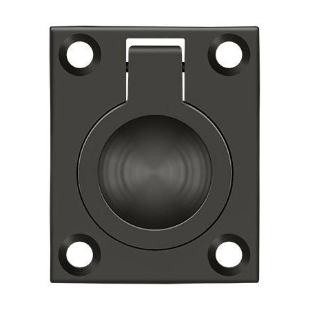 Deltana Flush Ring Pull, 1-3/4" X 1-3/8" Oil Rubbed Bronze FRP175U10B
