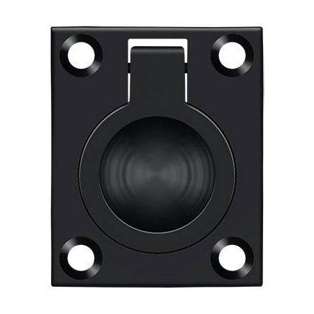 Deltana Flush Ring Pull, 1-3/4" X 1-3/8" Black FRP175U19