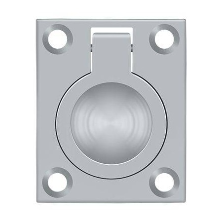 Deltana Flush Ring Pull, 1-3/4" X 1-3/8" Satin Chrome FRP175U26D