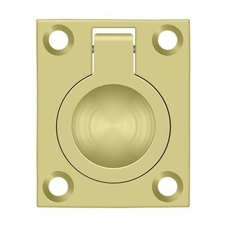 Deltana Flush Ring Pull, 1-3/4" X 1-3/8" Bright Brass FRP175U3