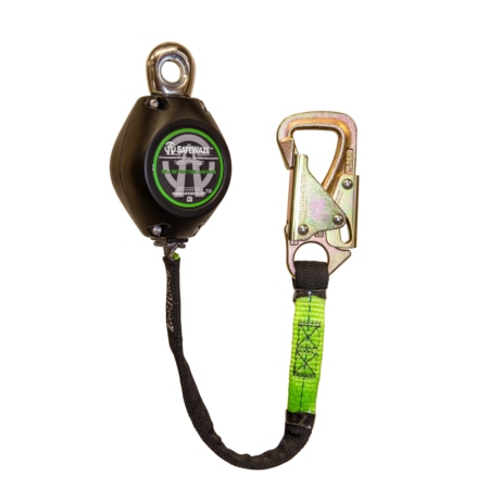 Safewaze Latitude HD 7' Single Web SRL: Carabiner, 20" Tie-Back, Tie-Back Snap Hook FS-FSP1407-W-TBH