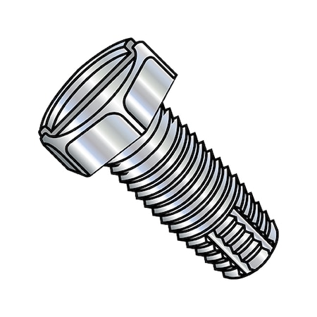 Zoro Select Thread Cutting Screw, #10-32 x 3/8 in, Zinc Plated Steel Hex Head Slotted Drive, 10000 PK 1106FSH