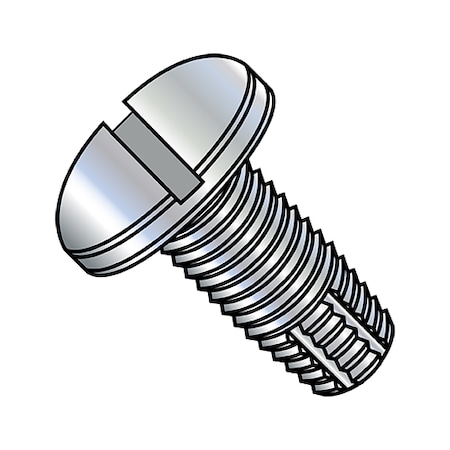 Zoro Select Thread Cutting Screw, #4-40 x 3/16 in, Zinc Plated Steel Pan Head Slotted Drive, 10000 PK 0403FSP