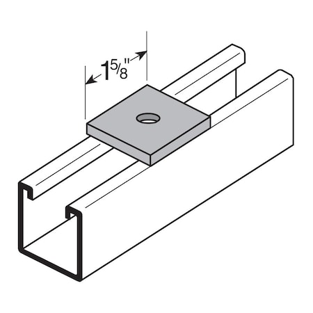 FLEX-STRUT Washer, Flat, Square, 1/2" Hole FS-5003-1/2 E/G