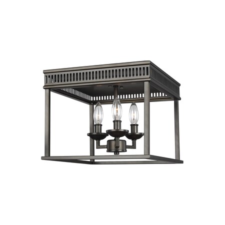 Feiss Woodruff, Three Light, Flush Mount Antique FM521ANBZ