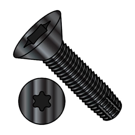 Zoro Select Thread Cutting Screw, 1/4"-20 x 3-1/2 in, Black Phosphate Steel Flat Head Torx Drive, 500 PK 1456FTFB