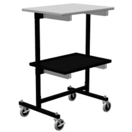 Irsg Folding Work Table 20"D x 26"L x 39 1/2 in H with black bottom shelf FTW-24A-SHF