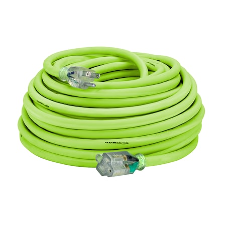 Flexzilla SJTW Extension Cord, 10 AWG, Outdoor, 10/3, 1 Outlets, Green FZ512935