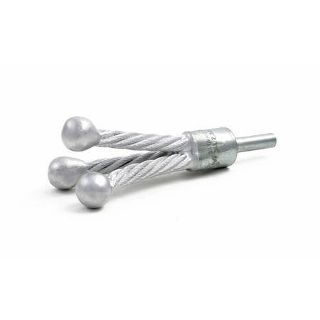 Brush Research DEB3 Flare Brush, 3 Prong Cobalt Base Tool, Covers ID's Up to 1-1/2 in , 1/4 in Shank Diameter DEB3