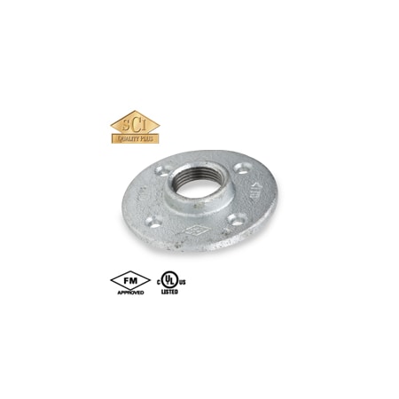 Smith-Cooper Floor Flange, Galvanized, 150lb, 2-1/2" 4316010764