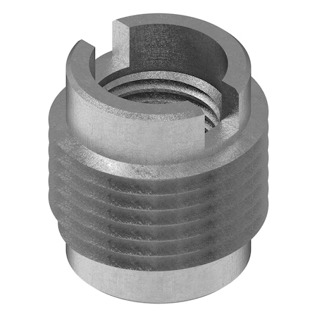Zoro Select Knife Thread Insert, 3/8"-24 Int Thrd Sz, 5/8 in L, 1/2 in Dia., 18-8 Stainless Steel, Plain, 5 PK 400-624-CR-PK5