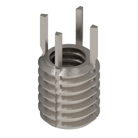 Zoro Select Key Locking Thread Insert, Thin Wall, 4 Keys, 3/8"-18 Int Thrd Sz, 7/16"-14 Ext Thrd Sz, 10 PK 217-077323