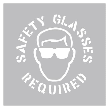 Visual Workplace Floor Stencil, 24"x24", Safety Glasses 60-1924-2424-PP428
