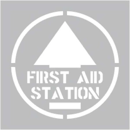 Visual Workplace Floor Stencil, 24"x24", First Aid 60-1924-2424-FA225