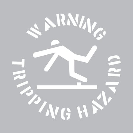 Visual Workplace Floor Stencil, 24"x24", Warning Tripping 60-1924-2424-SA678