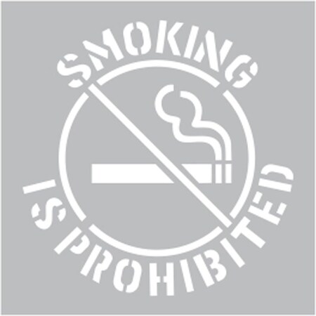 Visual Workplace Floor Stencil, 24"x24", No Smoking 60-1924-2424-SM680