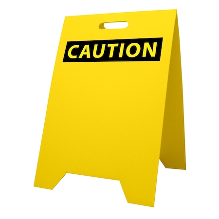 Visual Workplace A Frame, Corrugate, 12"x18", Caution 60-1904-AF1218-C618