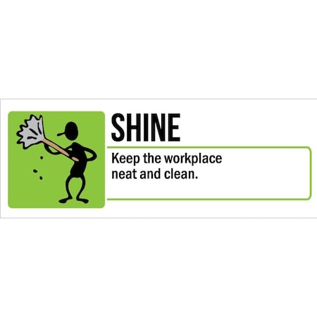 Visual Workplace Lean Banner, 13 oz., 3 ft.x8 ft., Shine 60-45-3696-5S733