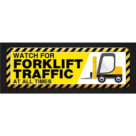 Visual Workplace Safety Banner, 13 oz., 3 ft.x8 ft., Forklift 60-45-3696-TR751
