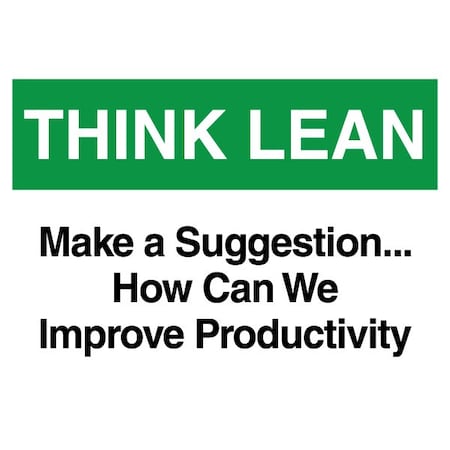 Visual Workplace Lean Sign, PVC 10"x14", Improve, 60-1900-1014-L719 60-1900-1014-L719