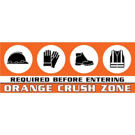 Visual Workplace Safety Banner, 13 oz., 3 ft.x8 ft., PPE 60-45-3696-PP773