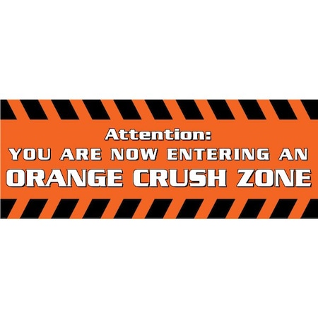 Visual Workplace Safety Banner, 13 oz., 3ft.x8ft., Orange Crush 60-45-3696-TR771