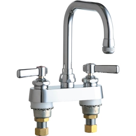 Chicago Faucet Manual Sink Faucet, 4" Mount, Chrome plated 526-XKABCP