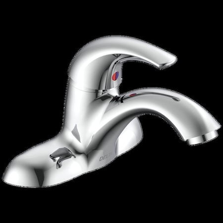 Delta Single Handle Centerset Lav Faucet, 4" Mount, 2 or 3-hole 4" installation Hole Commercial 22C101