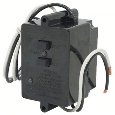 Southwire Automatic Reset GFCI Module, 20 A, 125V AC, 2 Poles, 2 Wires, NEMA 3R, 12 AWG, No Plug, Black 18900000