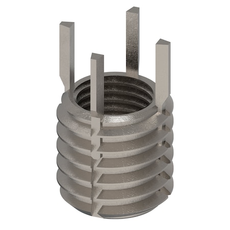 Zoro Select Key Locking Thread Insert, Thin Wall, 4 Keys, 3/8"-24 Int Thrd Sz, 1/2"-13 Ext Thrd Sz, 10 PK 217-077524