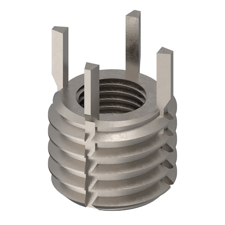 Zoro Select Key Locking Thread Insert, Extra Heavy Wall, 4 Keys, 3/8"-24 Int Thrd Sz, 5/8"-11 Ext Thrd Sz, 10 PK 217-077536