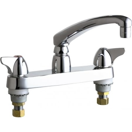 Chicago Faucet Manual Sink Faucet, 8" Mount, Chrome plated 1100-VPCABCP