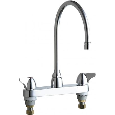 Chicago Faucet Manual Sink Faucet, 8" Mount, Chrome plated 1100-GN8AE3VPCABCP