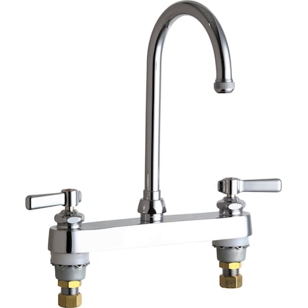 Chicago Faucet Manual Service Sink Faucet, 8" Mount, Chrome plated 527-GN2AE1ABCP