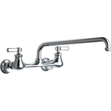 Chicago Faucet Manual Service Sink Faucet, 7-1/4" - 8-3/4" Mount, Chrome plated 540-LDL12E1ABCP