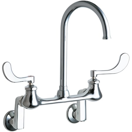 Chicago Faucet Manual Sink Faucet, 3" - 13" Mount, Chrome plated 631-RGN2FCABCP