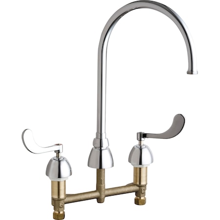 Chicago Faucets Manual 8" Mount, Bathroom Faucet, Chrome plated 786-GN8AFCABCP