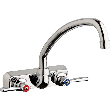 Chicago Faucet Manual Hot And Cold Water Washboard Sink Faucet, 4" Mount, Chrome plated W4W-L9E35-369ABCP