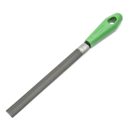 Crescent 8" Half Round Double Cut Bastard File with Green Handle - Carded 21745N