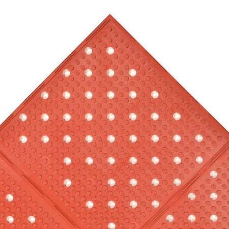 Notrax Drainage Mat, Rubber, Drainage Holes, 3 ft. W x 8 ft. L, Red T23S0038RD