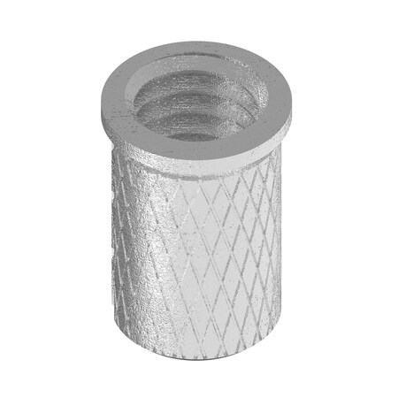 Zoro Select Press Insert, M10-1.50 Int Thrd Sz, 15.875 mm L, 11.455 mm Dia., Aluminum, Plain, 10 PK 260-M10-AL-PK10