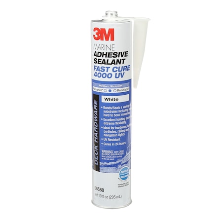 3M UV-Resistant Fast Cure 4000 UV Polyurethane Adhesive Sealant, 10 oz, White 06580