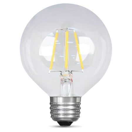 Feit Electric Light bulb, LED, G25 Globe, White, PK36 G2540W927CAFIL3RP/12