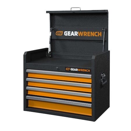 Gearwrench Tool Chest, 4 Drawer, Black/Orange, 26 in W 83240