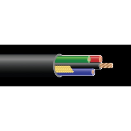Southwire Portable Cord, THHN, 12 AWG, 4 C, Black, PVC, Stranded, 600V, Outdoor, 500 ft 40855902