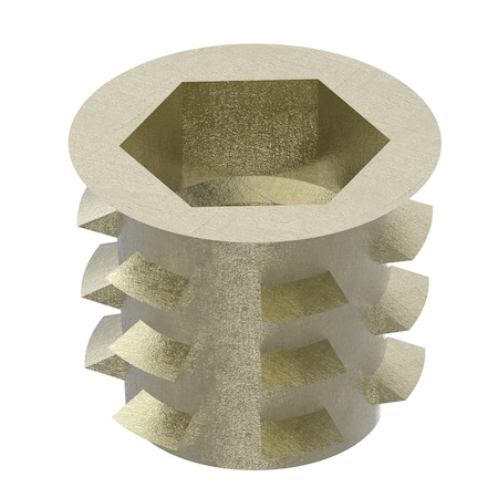 Zoro Select Hex Drive Threaded Insert, M10-1.50 Int Thrd Sz, 13 mm L, 15.494 mm Dia., Zinc Alloy, Plain, 25 PK 901050-13-PK25