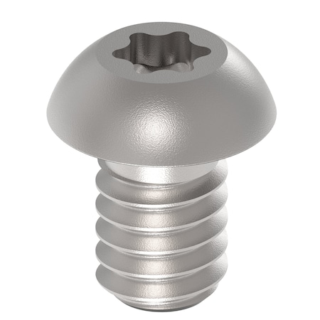 Zoro Select 1/4"-20 x 3/8 in Torx Button Standard Machine Screw, Unfinished A286 Stainless Steel ZBM386-286