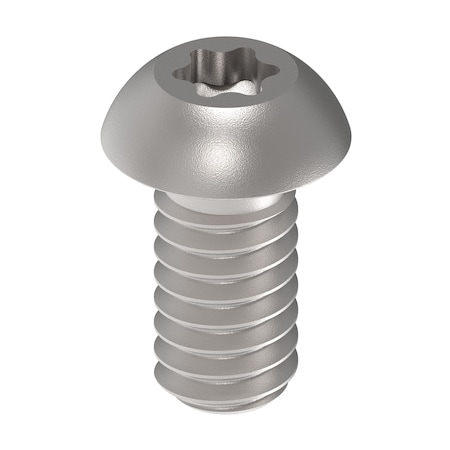 Zoro Select 1/4"-20 x 1/2 in Torx Button Standard Machine Screw, Unfinished A286 Stainless Steel ZBM388-286