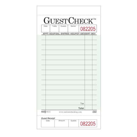 Ncc Line Guest Check Board 1 Pt 15, PK2500 G3632