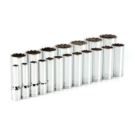 Tekton 1/2 Inch Drive Deep 12-Point Socket Set, 19-Piece (3/8 - 1-1/2 in.) SHD92015